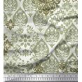 thumbnail image 2 of Soimoi Satin Silk Fabric Damask Patchwork Printed Craft Fabric by the Yard 42 Inch Wide, 2 of 3