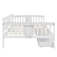 thumbnail image 5 of Full Size Daybed with Two Drawers, Solid Wood Daybed Frame with Small Tables on the Left and Right Sides, Wood Slat Support, No Box Spring Needed, White, 5 of 7