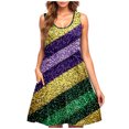 thumbnail image 1 of Robe Mardi Gras pour Femmes, Robe de Fête Tendance d'Été 2025 à Thème Carnaval, Robe Midi Sans Manches à Col en V, 1 of 5