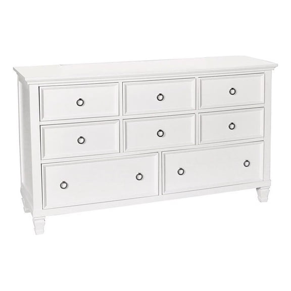 Pemberley Row Wood White Dresser Horizontal 36" H x 62" W x 17" D