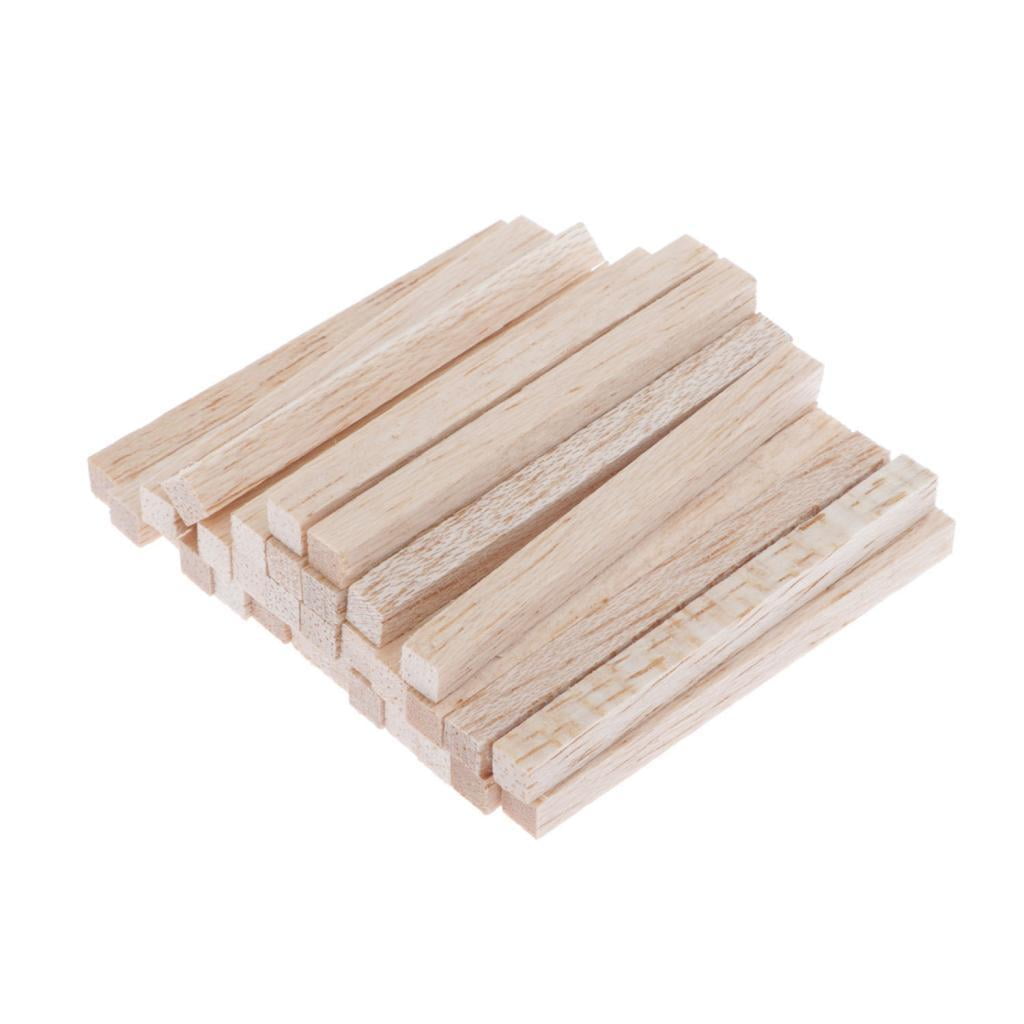 Wooden Sticks (30) Unfinished Natural Square Wooden Dowel Rods Craft