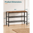 thumbnail image 3 of Kitsure 3-Tier Metal Shoe Rack with Wooden Top, Sturdy Shoe Organizer for Entryway, Bedroom, Closet, 29.0" x 11.4" x 18.4", Rustic Brown, 3 of 9