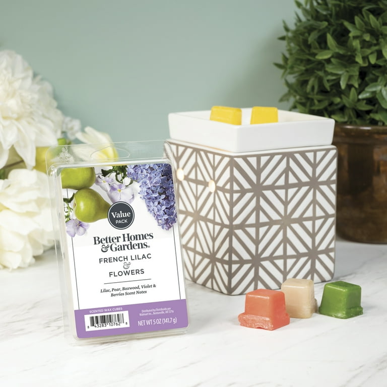  Better Homes and Gardens Scented Wax Cubes 2.5oz 2-Pack (French  Lilac Flowers) : Home & Kitchen