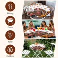 thumbnail image 7 of Thanksgiving Turkey Round Tablecloth, Fitted Table Cover with Elastic for 36"-44" Round Tables, Fall Leaves Autumn Pumpkin Country Rustic Table Cloth Outdoor Dinning Party Waterproof Tablecloths, 7 of 7