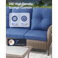 thumbnail image 6 of Unnifurnzi Outdoor Wicker Couch-All Weather Rattan 3 Seater Patio Couch with Outdoor Ottoman 6'' Thick Cushions Outdoor Sofa for Deck Lawn Porch Balcony Poolside-Gray/Blue, 6 of 7