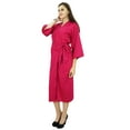 thumbnail image 3 of Bimba Women Long Solid Belt Robe Soft Modal Cotton Wrap Round Plain Bath Robe, 3 of 4