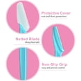 thumbnail image 3 of Square 100-Pack Dermaplane Razors for Women Face - Eyebrow Trimmer & Face Shaver, Exfoliating Facial Razor & Skin Care Tool for Smoother Skin, Includes Men & Women（5 Colors）, 3 of 7