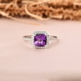 thumbnail image 5 of Natural Amethyst February Birthstone Asscher Cut Engagement Ring For Women in 925 Silver -Purple Halo Ring Amethyst Pave Ring Gift For Her, 5 of 9