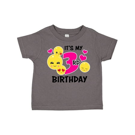 

Inktastic Its My 3rd Birthday with Smiling Emoticons Gift Toddler Toddler Girl T-Shirt