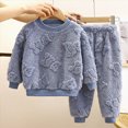 thumbnail image 2 of Gibobby Toddler Baby Girl Clothes 6 12 18 Months 2T 3T 4T Long Sleeve Pullover Sweatshirt Pants Fall Winter Outfit Loungewear(3-4 Years,Blue), 2 of 9
