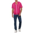 thumbnail image 2 of INSPIRE CHIC Men's Short Sleeve Hoodies Solid Color Zip Up Jackets with Hood 2XL Rose Red, 2 of 7