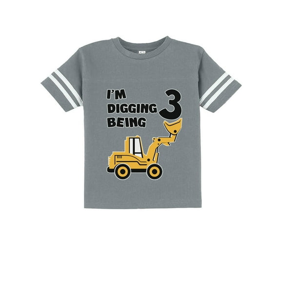 Tstars Boys Unisex 3rd Birthday Gift Birthday Gift for 3 Year Old Bulldozer Construction Birthday Shirts for Boy Graphic Tee Cute B Day Birthday Party Toddler Jersey T Shirt