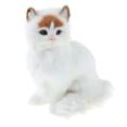 thumbnail image 2 of Juguete de peluche de caballo o gato de simulación para decoración del hogar y jardín de hadas Gato blanco, 2 of 6