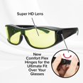 thumbnail image 3 of BattleVision Night Vision Wraparounds Green Night Driving Glasses, AS-SEEN-ON-TV, Fits Over Your Prescription Eyeglasses and Reading, See Clearer, Anti-Glare, Reduces Glare from Headlights, Unisex, 3 of 8