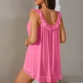 thumbnail image 4 of Womens Fashion 2026 Sexy Bows Split Side Ruffle Lace Mesh Sheer Babydoll Lingerie Dress Nightgown Set with Thong 2 Piece, 4 of 4