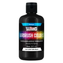 U.S. Art Supply Low Luster Satin Black Airbrush Paint, 8 oz - Premium Ready to Spray Water-Based Acrylic Paint - Beginners, Students, Artist - Painting Models, Canvas, Fabric, Metal, Leather Shoes