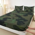 thumbnail image 3 of jejeloiu Green Camo Camouflage Queen Sheet Sets,Farmhouse Rustic Bed Set For Teens Kids 4pcs, 3 of 7