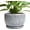 Black and White, variant on 6 Inch Plant Pots - Ceramic Planter with Drainage Hole and Saucer, Round Ceramic Flower Pot Indoor Outdoor, Modern Succulent Planter, Bathroom Decor, Gifts for Plant Lovers, Grey
