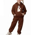 thumbnail image 3 of Piuwrlz Hood Sweatsuits Sets 2pcs Kid Girls Jogger Set Hoodies and Sweatpants Brown Size 6 Years, 3 of 6