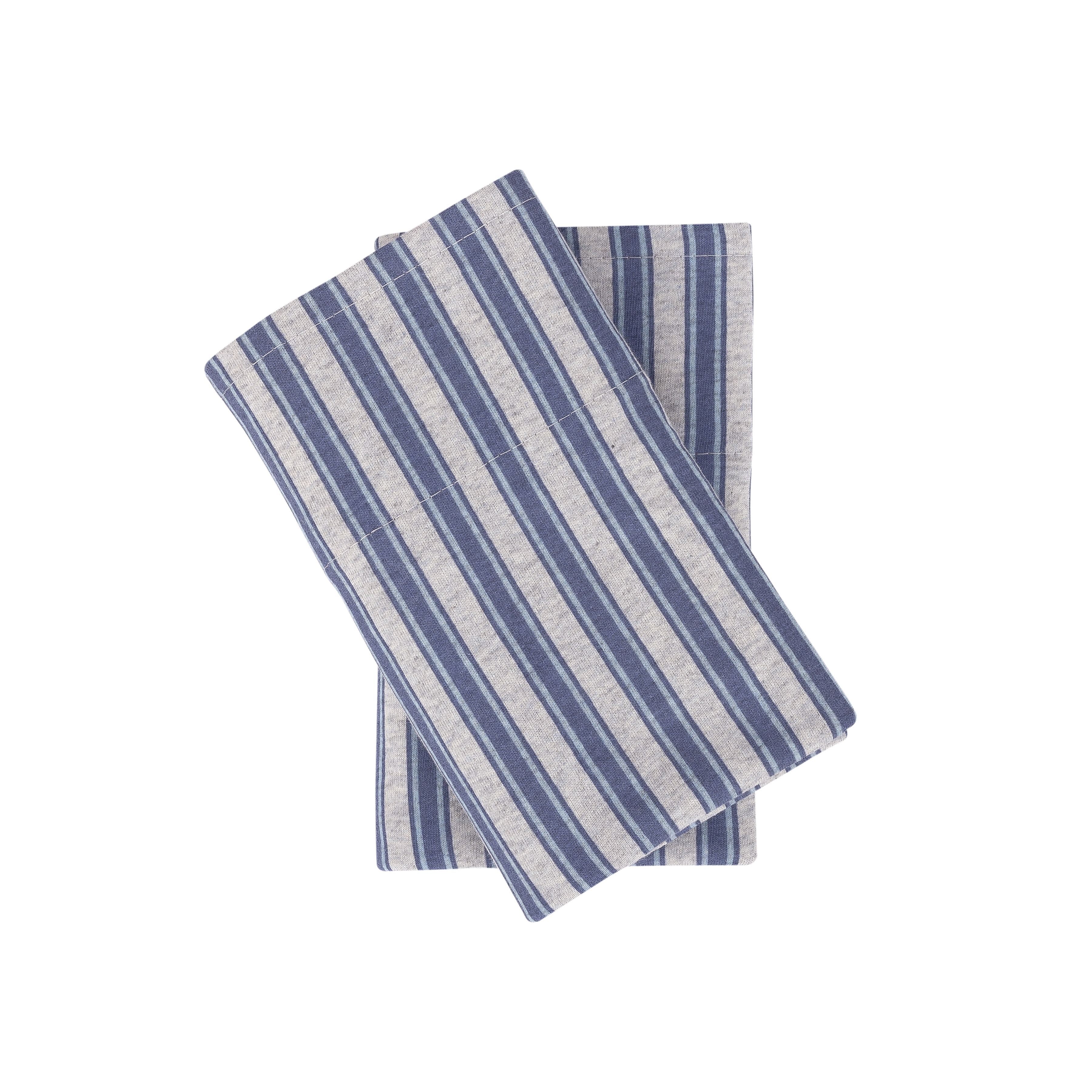 Mainstays Adult Jersey Extra Soft Pillowcase Set, Standard/Queen, Blue Stripe, 2 Piece