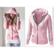 thumbnail image 2 of Chaqueta de mujer Color sólido Manga larga Cremallera Sudadera con capucha Transpirable y cómoda Top, 2 of 4