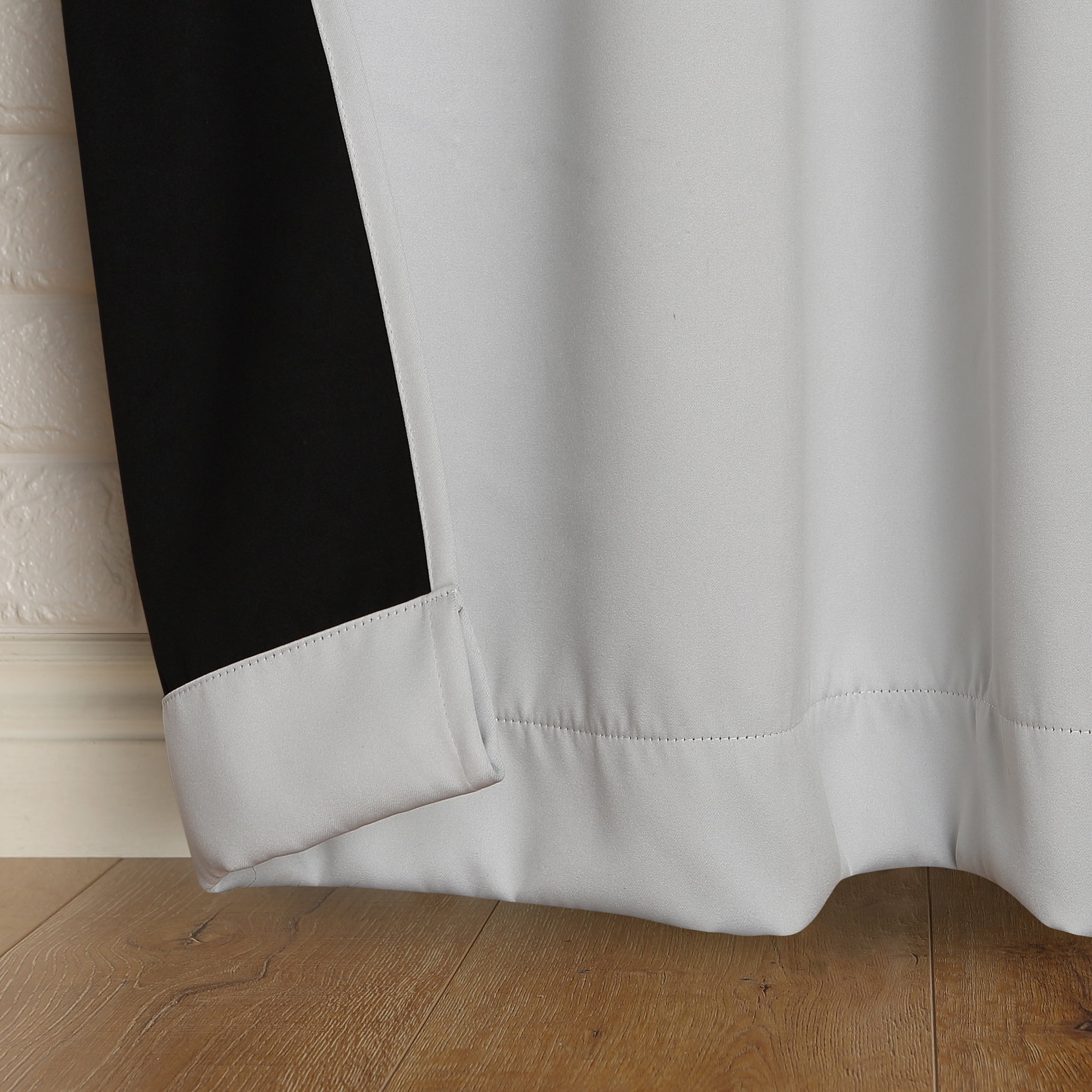 Sun Zero Avery 100% Blackout Rod Pocket Single Curtain Panel, Pearl White, 40"W x 63"L