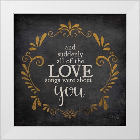 Rae Marla 20x20 White Modern Wood Framed Museum Art Print Titled - Love Songs