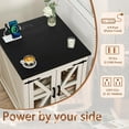 thumbnail image 5 of Joaxswe 3-Piece Coffee Table Set with Flips-Top Coffee Table and 2 End Tables with Charging Station, Hidden Storage, Modern Living Room, White, 5 of 10