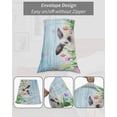 thumbnail image 6 of Spring Easter Pillow Cases Standard Size Set of 2 - Microfiber Bed Throw Pillow Covers, Blue Botanical Tulip Rabbit Butterfly Decorative Lumbar Pillow Cover with Envelope Closure for Sofa 20"x26", 6 of 6