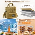 thumbnail image 5 of Holuxer Insulated Lunch Boxes for Men - Double Deck Lrage Lunch Bags for mens, Soft Adult Lunchbox for Work, Expandable Lunch Cooler Bag for Beach Picnic Camping Outdoor Travel (Brown,16L), 5 of 6