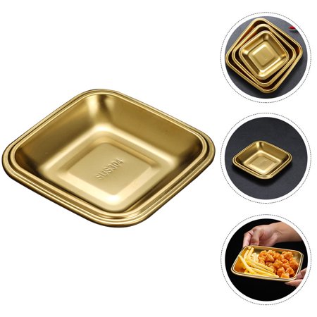 Hytrove Metal Trays for Food Stainless Steel Square Plates 1Set