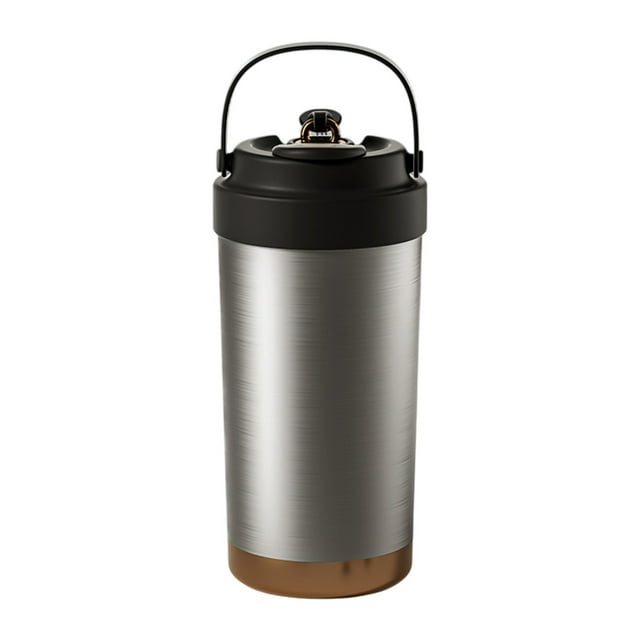 Ohufall Gobelet à Café à Doublure en Céramique Haute Couleur avec Paille - Tasse Isolée Portable à Double Boisson, pour Hommes, Femmes et Étudiants