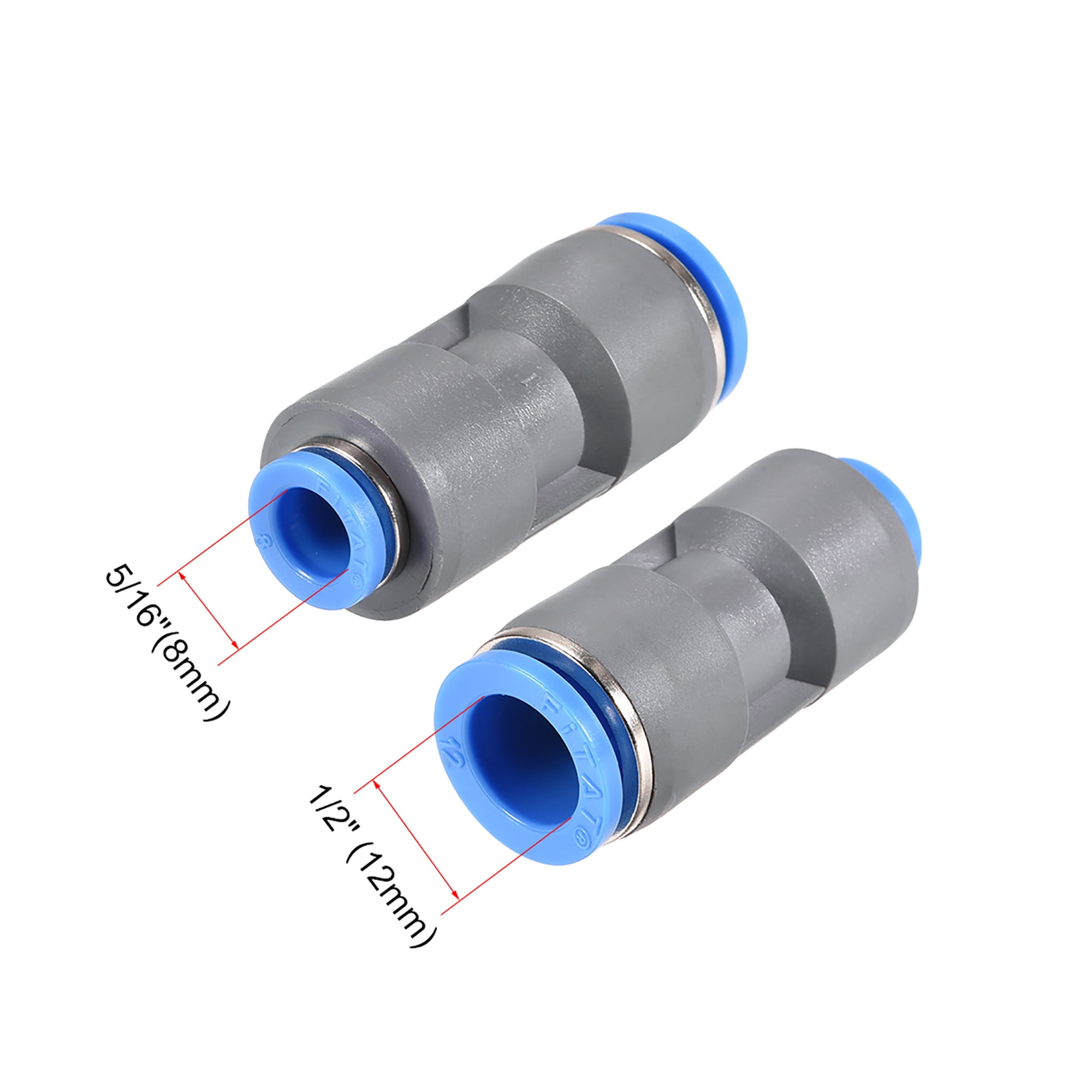Pack of 10 Preamer 8mm to 8mm Quick Pneumatic Connect Tee Union Push In Fitting Pack of 10 Preamer 8mm to 8mm Quick Pneumatic Connect Tee Union Push In Fitting