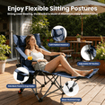 thumbnail image 6 of Firmoz Camping Chair, Portable Reclining Mesh Chair with Footrest & Headrest, Heavy Duty Folding Chair for Adults with Storage Bag, Blue, 6 of 8