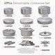 thumbnail image 2 of Juego de 27 utensilios de cocina de cerámica antiadherentes, juego de ollas y sartenes antiadherentes, utensilios de cocina no tóxicos, asas desmontab, 2 of 7
