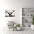 thumbnail image 5 of ADALE Large Black and White Highland Cow Canvas Wall Art Longhorn Highland Cow Picture Prints Farmhouse Cow Portrait for Home Decor Unframed 18x12 Inch, 5 of 7