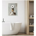 thumbnail image 2 of Kate and Laurel Toilet Paper Roll on Ducks Head Bathroom Art Framed Canvas Wall Art by The Creative Bunch Studio 18 x 24 Sylvie Beaded White, Whimsical, Animals, Bathroom, Humor Art for Wall Decor, 2 of 8
