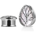 thumbnail image 1 of GFDYREE Tear Drop Design Stainless Steel Gauges for Ears Lift Tree Natural Seashell Plugs and Tunnels., 1 of 7
