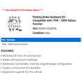 thumbnail image 2 of Parking Brake Hardware Kit - Compatible with 1998 - 2008 Subaru Forester 1999 2000 2001 2002 2003 2004 2005 2006 2007, 2 of 2