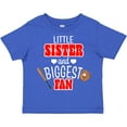 thumbnail image 3 of Inktastic Little Sister and Biggest Fan Baseball Glove and Bat Girls Toddler T-Shirt, 3 of 5