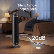 DREO 36 Smart Tower Fans for Home, 28Ft/s Velocity, 20dB Quiet Bedroom Fan, 90° Oscillating Fan, LED Display, 4 Modes, 8 Speeds, 8H Timer, Works with WiFi Control 2026 upgraded