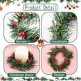 thumbnail image 3 of Lssam Christmas Candle Ring Wreath with Artificial Holly Red Berries and Pine Needles for Tabletop Taper Decor, Set of 1 PC, 5 Inch Small Wreaths for Crafts and Holiday Garland Ornaments, 3 of 7