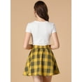 thumbnail image 5 of DARING DIVA Women's Plaid High Waist A-Line Flare Zip-Up Mini Skirt M Yellow, 5 of 6