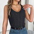 thumbnail image 4 of Ynynloco Women's Crochet Vest Button Down Sleeveless Hollow Boho Knit Crop Tank Tops Summer Cardigan, 4 of 5