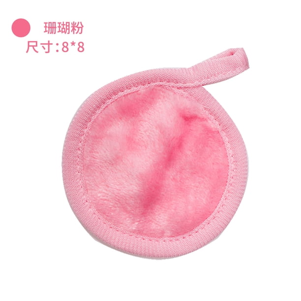 Nvzi Almohadillas desmaquillantes reutilizables - 6 piezas de paños desmaquillantes reutilizables - Almohadillas faciales reutilizables, borrador de maquillaje para todo tipo de piel, rosa, A12