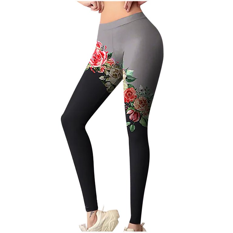 Leesechin Clearance Womens Yoga Pants High Print Waist Long Pant Abdomen  Control Training Running Pants 