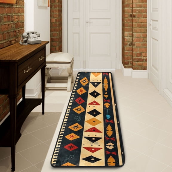 Ryvnso Boho Tribal Ethnic Hallway Runner Rugs Floor Carpet Non Slip Entryway Mat 2' x 6'