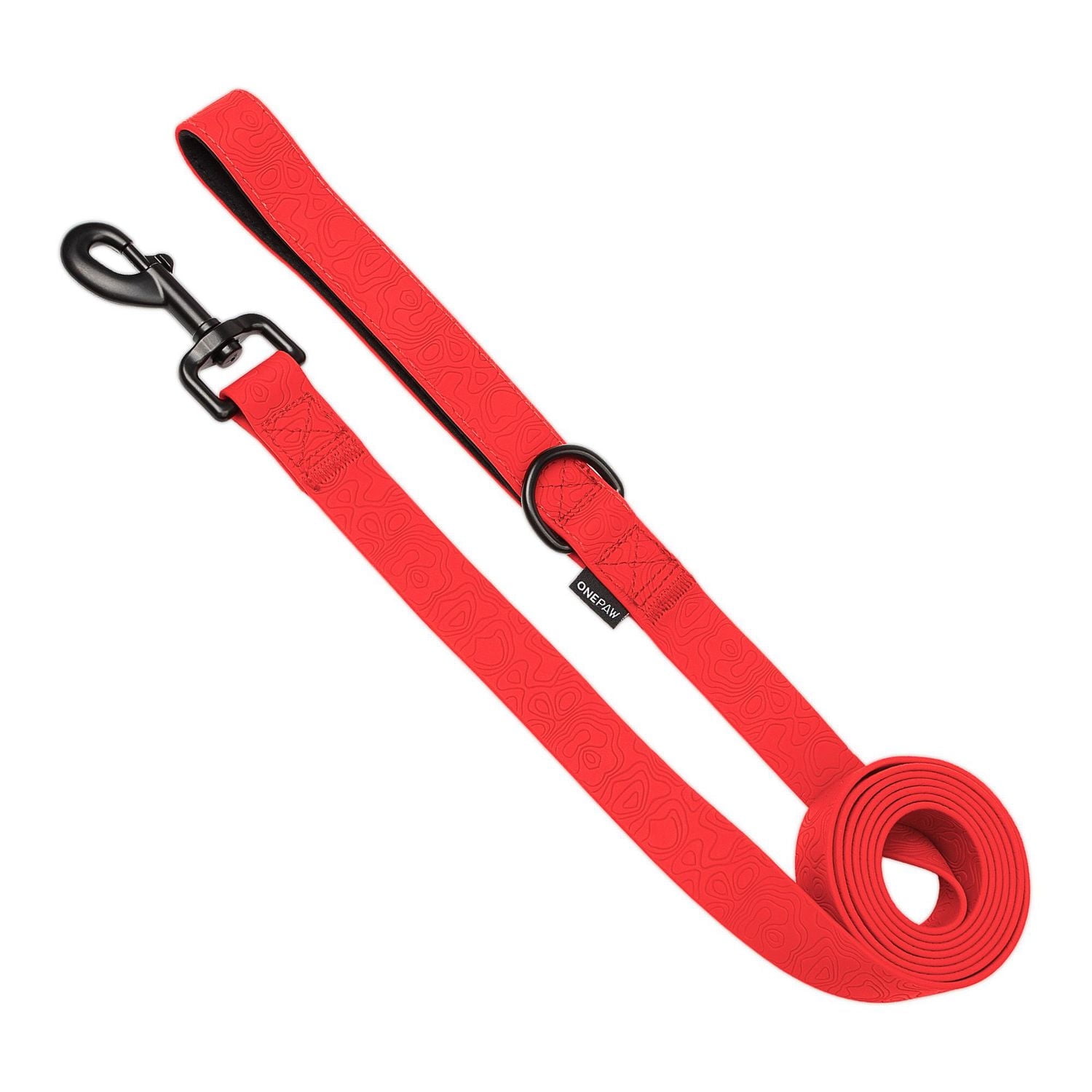 One Paw, laisse pour chien en silicone avec motif lignes ondulées et poignée rembourrée Le collier en silicone à motif de lignes ondulées