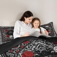 thumbnail image 4 of Erosebridal Wild Bear Queen Comforter Set, Bohemian Aztec Mandala Bedding Comforter Set, Black Gray Red, Black Reversible 3pcs, 1 Comforter and 2 Pillowcases, 4 of 6