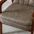 thumbnail image 2 of Modern Accent Chair,Upholstered Tufted Lounge Chair with Wooden Armrest,Living Room Chair Single Armchair with Solid Wood Frame and Padded Seat,Lesiure Reading Chair for Living Room Bedroom,Brown, 2 of 7